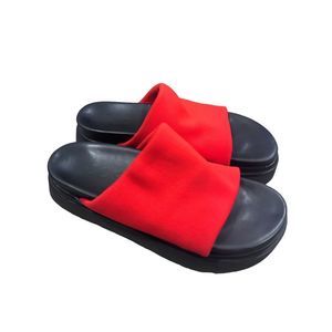 COS Red Black Knitted Chunky Platform Slide Sandals Size 8 EU 39 Summer Casual
